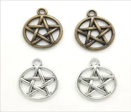 100 Stück Pentagramm-Legierungs-Charms-Anhänger Retro-Schmuckherstellung DIY Schlüsselanhänger Antiker Silber-Bronze-Anhänger für Armband Ohrringe 20x12059516