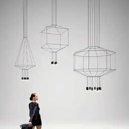 Designer de iluminação lustre moderno para sala estar jantar quarto nordic wireflow lobby escada loft cozinha pendurado lâmpadas pend301w