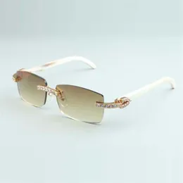 XL 다이아몬드 선글라스 3524012-B9 천연 흰색 뿔 안경 렌즈 3 0 두께 234s