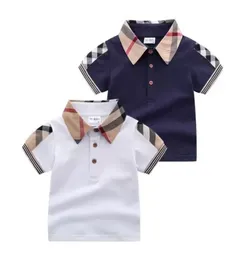 Baby Boys Shirt Therddown Therts Tshirts Summer Kids Shirt Sleeve Plaid Tshirt Gentleman Style Kids Cotton Tops Teaps 7548907