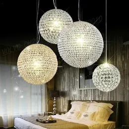 Modern LED K9 Crystal Ball Kolye Lambaları Avize Lambası Oturma Odası Işıkları Restoran Bar Yaratıcı Küre Balo Salonu Ev Fikstürleri302m