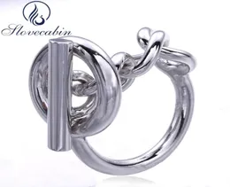 SLOVECABIN 2017 Frankrike Populära smycken 925 Sterling Silver Rope Chain Ring for Women Rotertable Lock Wedding Ring Fine Jewelry S1811055655