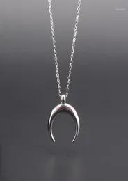Ox Horn Necklace Rostfritt stål Half Moon Charm Pendant Women Fashion Jewelry Gift Female Mujer Colar 2021 NEW16298411