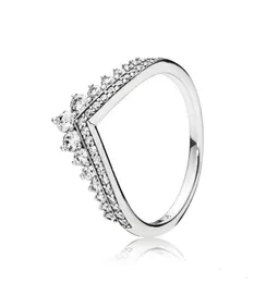 Clear CZ Diamond Princess Wish Ring Ring Set Brand Original Box for P 925 Sterling Silver Women Girls Wedding Crown Rings5377774