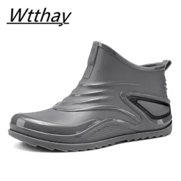Men's Work Chef Shoes Outdoor Non-slip Light Hiking Shoes Shaxi Fishing Rain Boots Durable Waterproof Rubber Fishing Shoes 231226