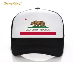 DongKing Moda Caminhoneiro Chapéu Bandeira da Califórnia Snapback Malha Boné Retro Califórnia Amor Vintage Califórnia República Urso Top D18110601879429