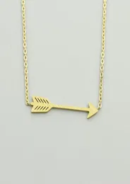 Minimalist One Direction Arrow Pendant Necklace Women Men Jewelry Stainless Steel Gold Chain Feather Collier Bijoux Femme1156442