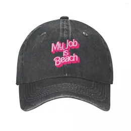 Boll Caps My Job Is Beach Trucker Hat Accessories Retro Ejressed Washed Kenergy Kenough Snapback Cap för unisex stil justerbar