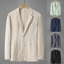 Men's Suits Spring And Autumn Cotton Linen Solid Color Business Casual Wear Trendy Suit Jackets