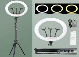 Flash Heads 18inch 45cm LED Ring Light مع 19M Tripod Pography Laff Lamp PO Suduction Ringlight for youtube makeup video7750349