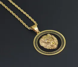 WholeStainless Steel Lion Head Pendant Necklace Hip Hop Jewelry 24inch Rope chain SN1342323749