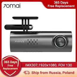 Видеорегистраторы 70mai Dash Cam 1S Автомобильный видеорегистратор 70 mai Поддержка камеры Smart Voice Control Wi-Fi Беспроводное подключение 1080P HD 130 градусов FOV