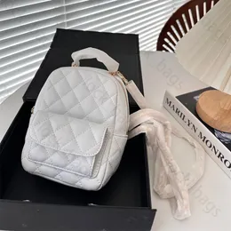 high-quality mini backpack designer caviar leather woman backpacks lady diamond handbag children school bags plain small book bag gold chain girls back pack