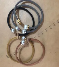 Yeni Moda Kadınlar Kalite Takı Titanyum Titanyum Çelik İnci Ayılar manşet Bileklik Bileklik Pulsera Mujer Osos7862929789150