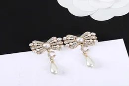 2022 Top quality Charm drop earring with diamond and nature shell beads knot shape for women wedding jewelry gift have box PS78003472256