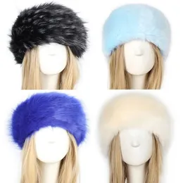 Warm Outdoor Girl Earmuff Women Winter Hats Faux Fur Headband Fluffy Russian Caps Fur Faux Bomber 231225