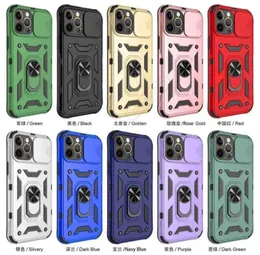Alloy Metal Magnetic Ring Phone Cases Protector Ultra Slim Fall för iPhone 13 12 11 Pro XS Max XR 6S 7G 8 Plus för Samsung A10S A25052563