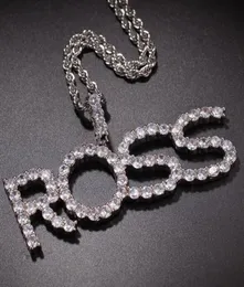 Az nome personalizado tênis corrente letras colar pingente masculino hip hop jóias com corda chains4145804