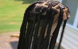 Långt rakt för svarta kvinnor jungfru spets främre mänskliga hår flätade wig4504721