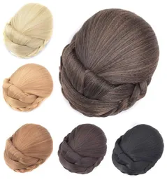 Clipe de pão de noiva sintético em chignons simulando extensão de cabelo humano updo pães para mulheres ferramentas de penteado dh1159777158