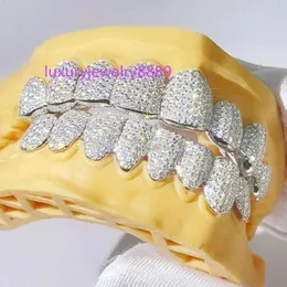 Kedjor Wuzhou Zuanfa -smycken helt Iced ut rapparsmycken Custom Made VVS Moissanite Diamond Grillz