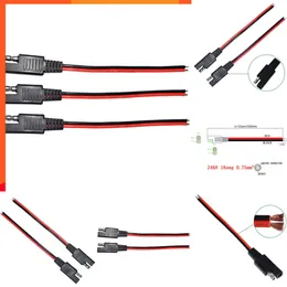 Bil Ny ny 3 SAE-utgångskablar 18Awg 15cm 2 SAE Power Connectors 2-stift SAE Extension Cable Snabbkontakt Koppla bort enstaka plugg