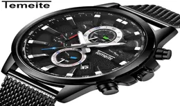 TEMEITE New Original Men039s Watches Top Brand Sport Business Quartz Watch Men Clock Date Mesh Strap Wristwatches Male Relogio9251837