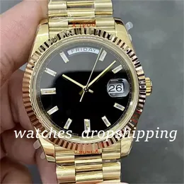 BPF Mens Watches 40mm Automatisk mekanisk rörelse helt rostfritt stål av hög kvalitet Sappire Glass BP Factory Premium President Watch