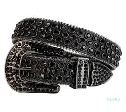 Western Cowboy Bling Ovski Kristall Strass Gürtel Nieten Ledergürtel Abnehmbare Schnalle für Damen und Herren1327928