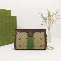 2024 nuova catena borsa a tracolla tela pochette in pelle clip portafoglio donna borsa del progettista borsa mosaico nastro striscia lettere scomparto interno patta