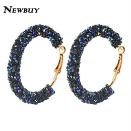 2021 Newbuy Classic Design Fashion Charm Austrason Crystal Ackons Arrings الهندسة الجولة اللامعة Rhinestone Female Endring Jewelry314G