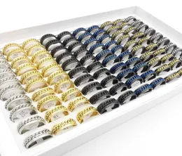 Bütün 50 pcslot paslanmaz çelik spin bant yüzükleri dönebilir 316L titanyum zincirler spinner açıcı moda mücevher partisi hediye 6129373
