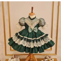 Abiti da ragazza Abito estivo da principessa con punto verde turco spagnolo vintage Lolita per le vacanze di compleanno di Eid