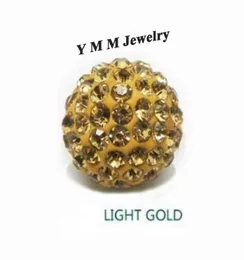 10mm Crystal Beads 6 Rows Light Gold Rhinestone Pave Ball Jewelry Finding 50PCSlot4964708