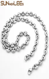 Fashion Jewelry Silver Color 5mm 7mm 9mm 11mm Stainless Steel Necklace Mens Womens Coffee Beans Link Chain SC13 N1690439