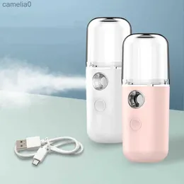 Humidificadores Nano Spray Reabastecimiento de agua Instrumento de hidratación Mini vaporizador facial recargable portátil Humidificador humectante de belleza L231226