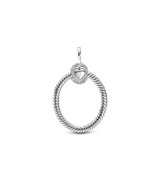 Moments Small Pave O Pendant Charms 925 Sterling Silver Dangle Charm Fit Original Bracelet Necklaces Charm Pendant for Jewelry DIY9404766
