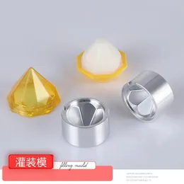 10 pz a forma di diamante balsamo per labbra stampo di riempimento in alluminio stampo per rossetto fai da te rossetto rossetto balsamo per trucco strumento di creazione di accessori per stampi di riempimento