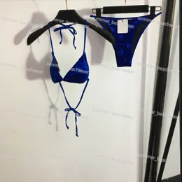 Klassischer Bikini mit Schnürung, Designer-bedruckter Neckholder-Badeanzug, sexy BH-Slip-Anzug für Damen, Sommer, Strand, Surfen, schnell trocknende Badebekleidung