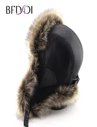 BDI Faux Fur Flaps Cap Trapper Snow Snowboard ciepłe zimowe czapki Bomber Cap Men T2001048497284