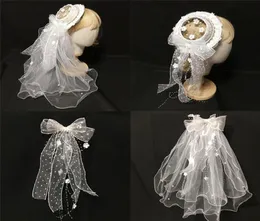 Gorro de fiesta de té para mujer, sombrero con adornos de hilo transparente, accesorios para la cabeza de novia, sombreros de ala tacaña 1023949