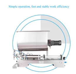Pistão de parafuso horizontal semiautomático, pasta de alta viscosidade, enchimento de garrafas, máquina de mistura e enchimento de molho de tomate e pimenta