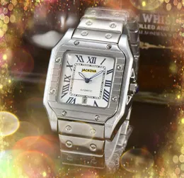 Relógio de pulso masculino de luxo com bateria de quartzo super brilhante de aço inoxidável fino para natação relógio clássico formato quadrado linha esqueleto mostrador negócios lazer relógio de pulso