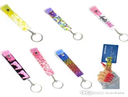 Credit Card Puller Clip Key Rings Acrylic Debit Bank Card Grabber Long Nail ATM Beychain Cards Clip Nails Tools7090500