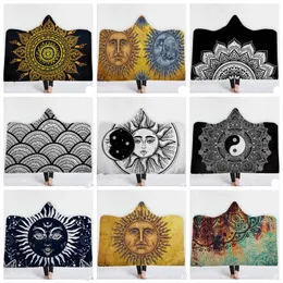 Blankets Mandala Hooded Blanket Religion Throw Blankets Floral Sherpa FleeceBlankets Sofa Sleeping Bag Christmas Kids Gift 24 Designs 5pcs