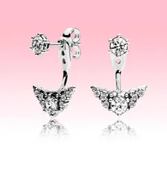 Big CZ Diamond Pendant Earring Women Wedding Jewelry for P 925 Sterling Silver Crown Studörhängen med original Box9988637
