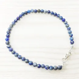 MG0148全ntural lapis lazuli anklet Handamde Stone Women's Mala Beads Anklet 4 mm Mini Gemstone Jewelry297s