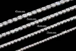 Catene da tennis Collane da uomo Placcato oro argento Moda di lusso Diamante Aricial Strass Gioielli hip hop per donne Catene da 5/6 mm Gioielli da 16/18/20/22/24 pollici9246471