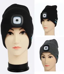 Led bluetooth gorros quentes chapéus luz bluetooth chapéu sem fio inteligente boné fone de ouvido alto-falante malha bonés tta18203194981