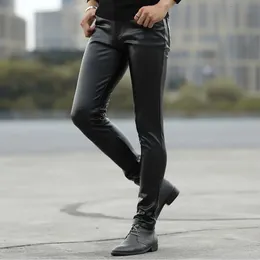 HOO 2023 autumn of cultivate one's morality play high fashionable young tight leather pants and feet locomotive PU 231225